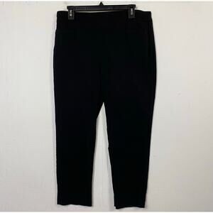 Chico’s Black Ponte Stretch Pull On Pants Size 10 Petite
